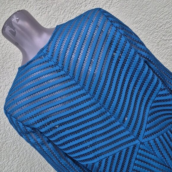 Chico's Travelers Collection Ladies Stylish See-Tru Blue Travelers Coat/Cardigan - Picture 14 of 17